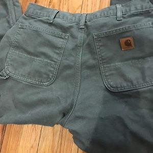 Carhartt Green Original Fit Flannel Lined Canvas Work Pant